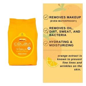 Celavi Vitamin Korean Makeup Remover Cleansing Wipes Removing 30 Towelettes
